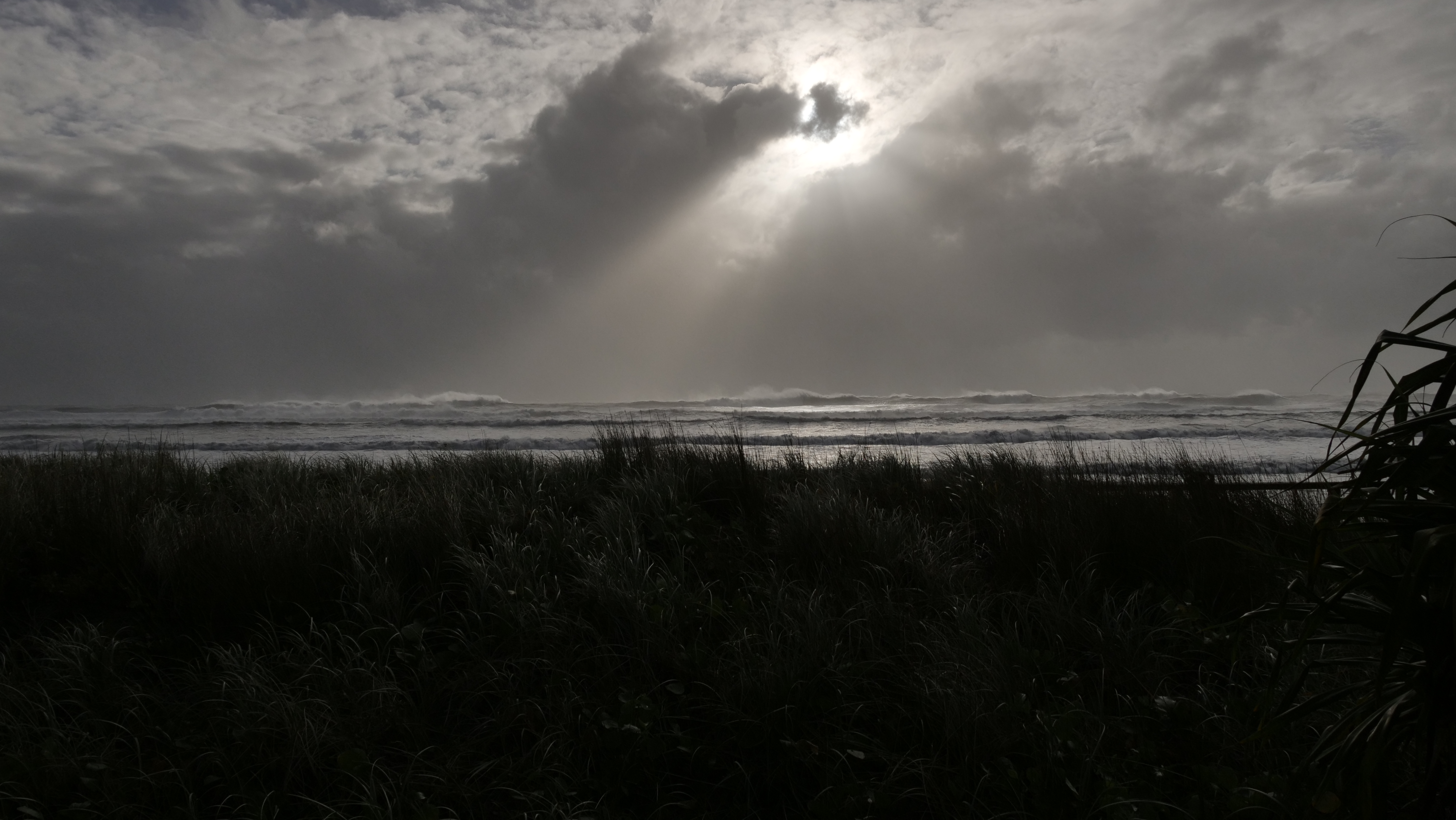 Storm light breaking over the Pacific as Cyclone Alfred approaches
